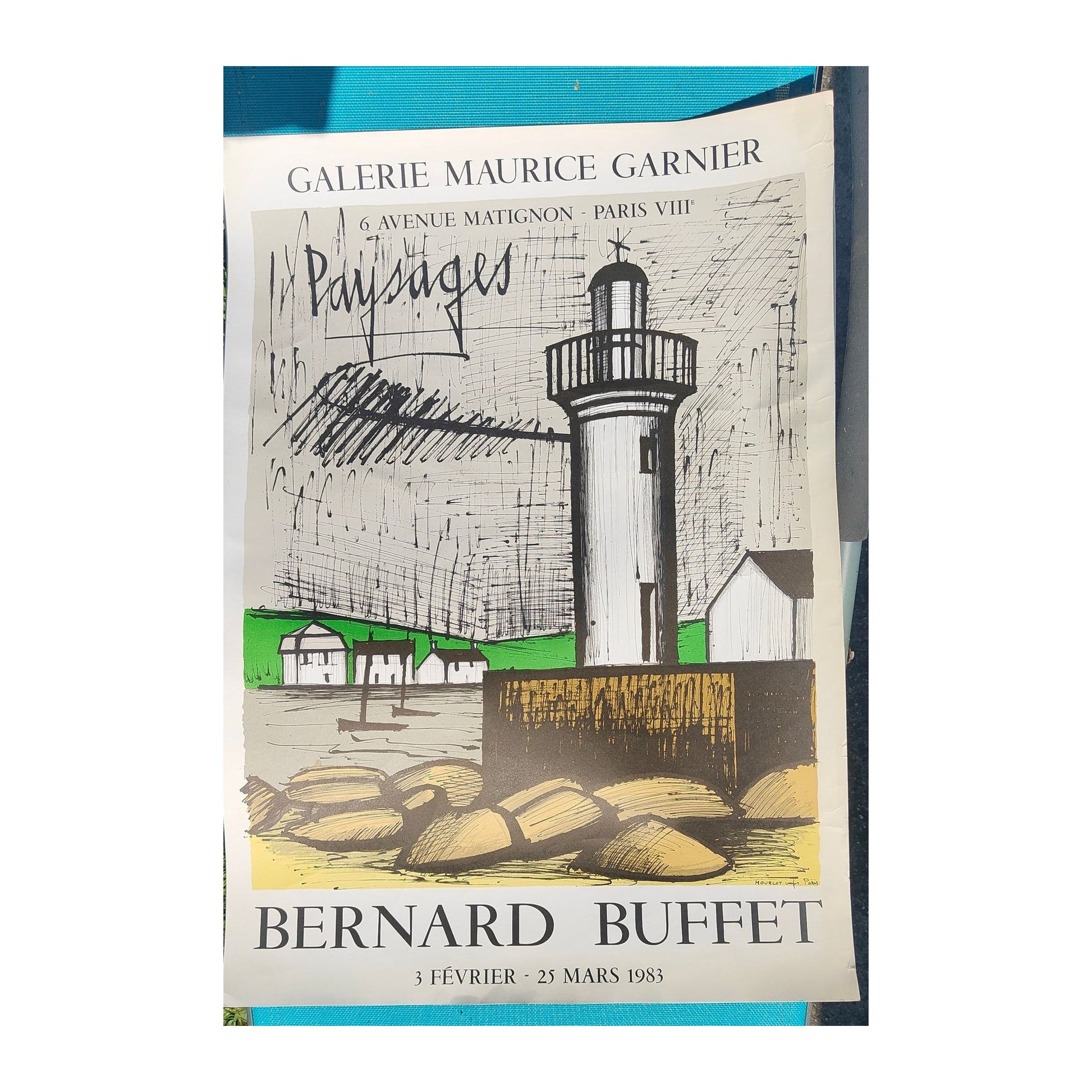 Image traitée - affiche d'exposition de Bernard Buffet- Mourlot-le phare