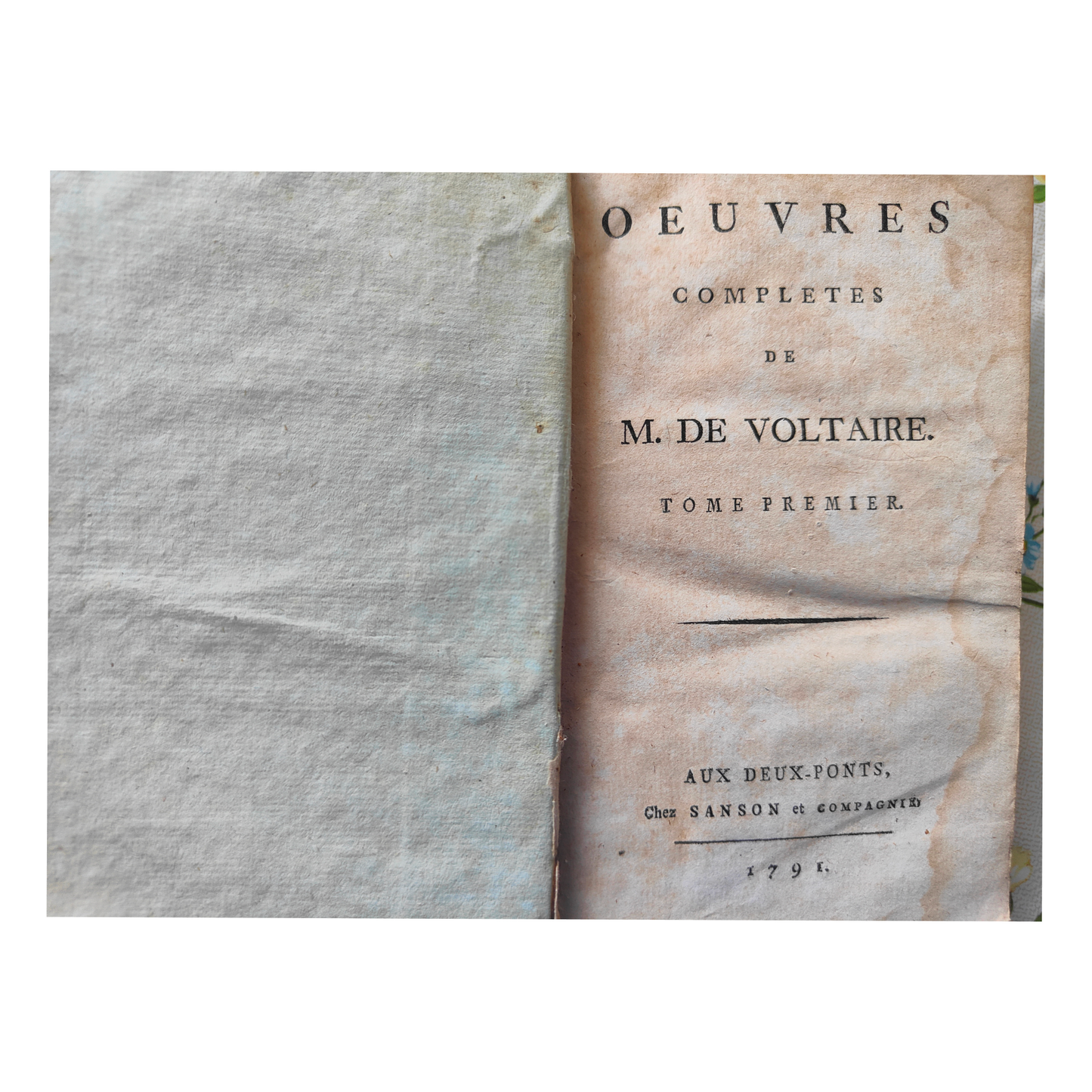 Œuvres complètes par Voltaire - Livres anciens (100 volumes, reliure cuir, trois dépareillés)