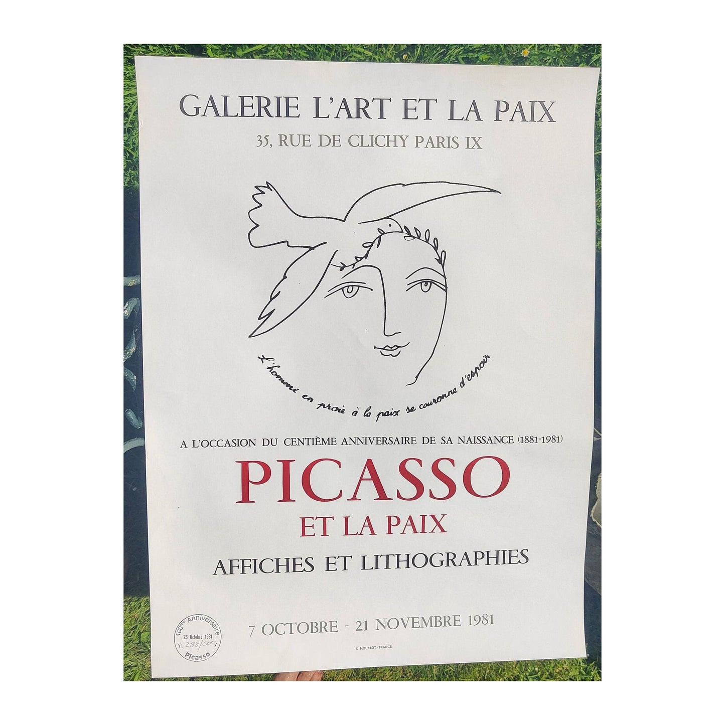Image traitée - Affiche exposition Picasso et la paix-Mourlot
