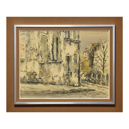 Paris sous la neige huile sur toile Isamu Hirakawa paysage urbain parisien hiver 1970 84x69 cm 800 euros