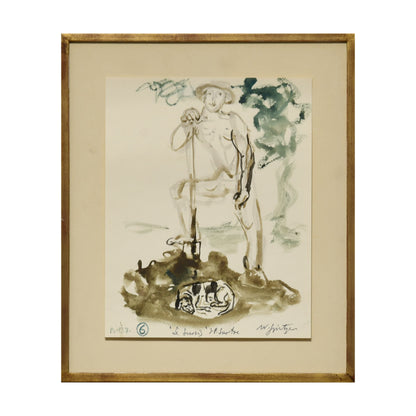 Le Sursis dessin Walter Spitzer scène narrative art moderne français 350 euros