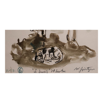 Le Sursis dessin Walter Spitzer scène narrative art moderne français 350 euros
