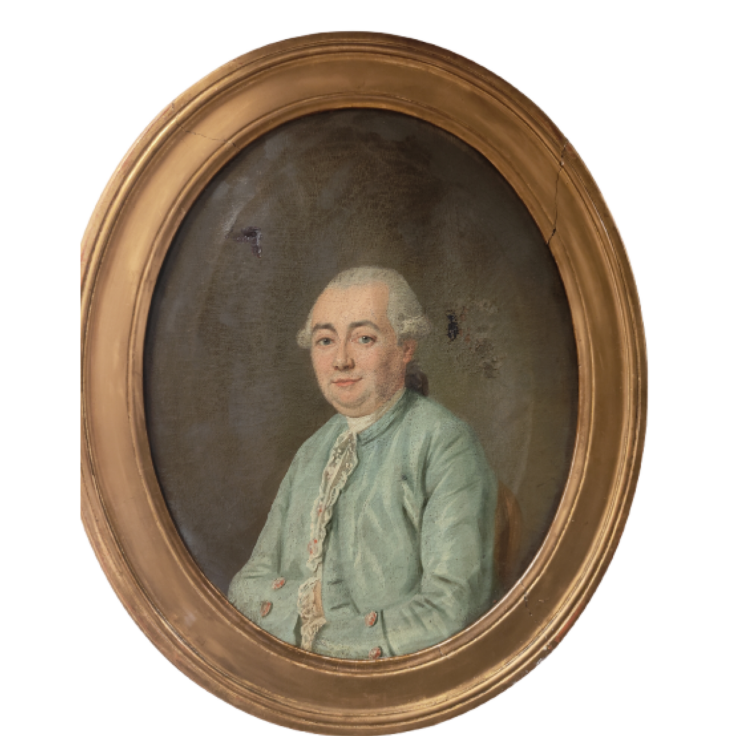 Oval portrait of ancestor - Unsigned