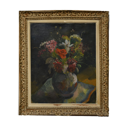 Nature morte au bouquet huile sur toile André Michel nature morte florale art moderne