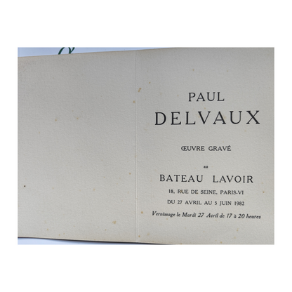 Exhibition invitation card - Delvaux Paul - 1982