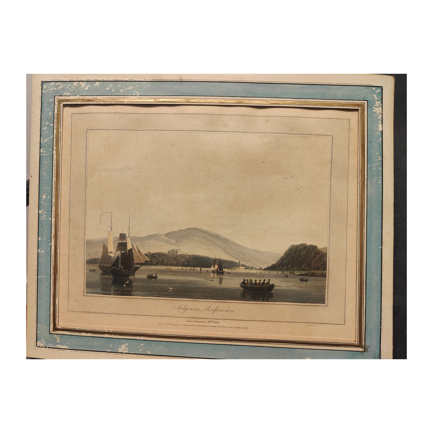 Ardgonvan, Renfrenshire aquatinte William Daniell paysage rural campagne architecture traditionnelle art graphique XIXe siècle
