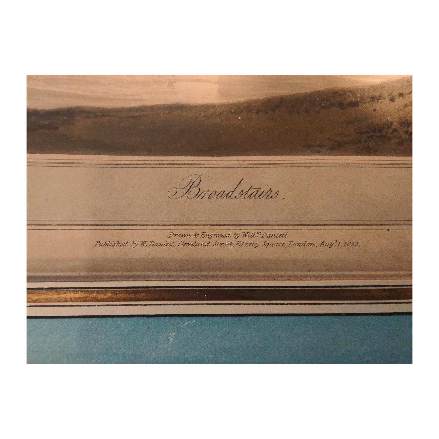 Broadstairs gravure William Daniell paysage côtier ville portuaire scène marine art graphique XIXe siècle
