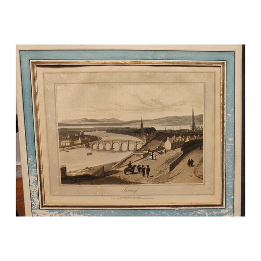 Vue d’Inverness gravure William Daniell paysage urbain ville écossaise architecture fluviale art graphique XIXe siècle
