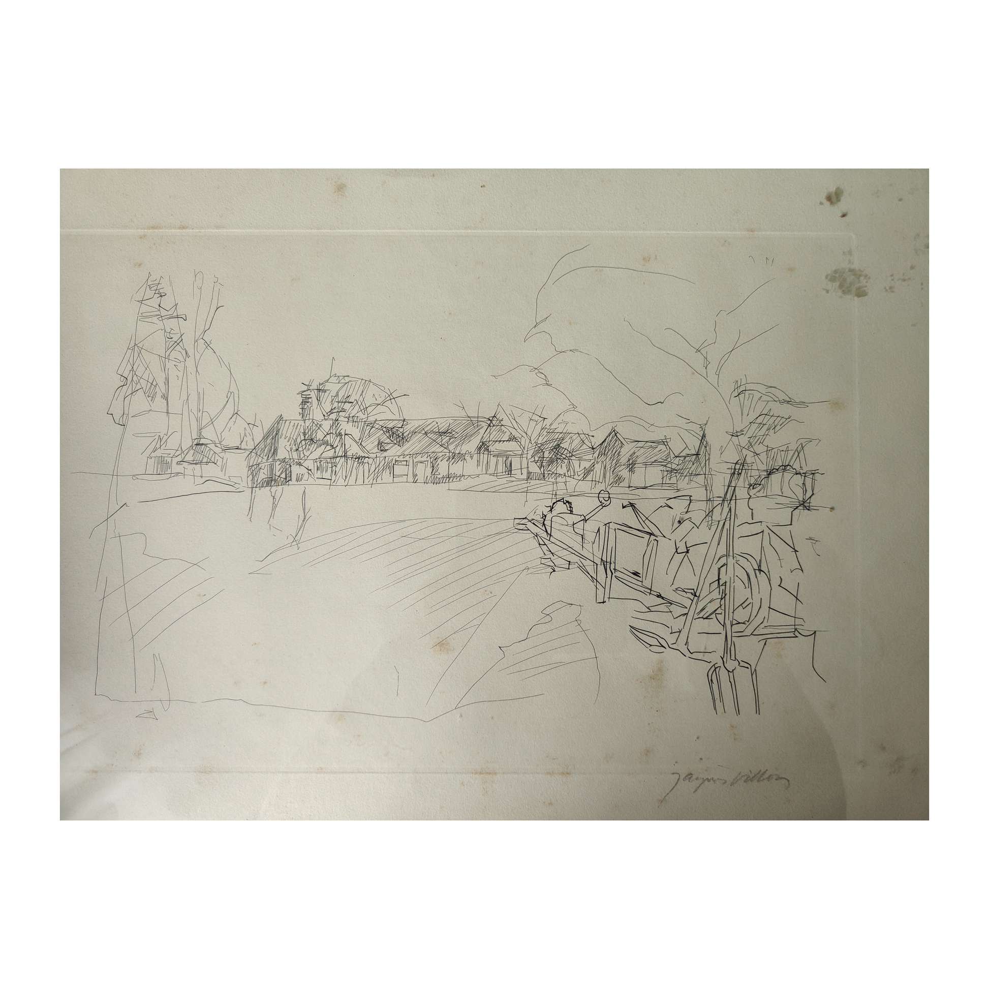 Planche pour Les travaux et les jours eau-forte Jacques Villon Hésiode mythologie grecque art moderne français 1962 36x55 cm 450 euros