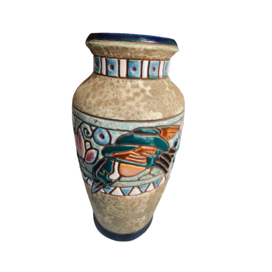 Vase céramique Art déco Amphora Autriche motif oiseau céramique autrichienne brocante 150 euros