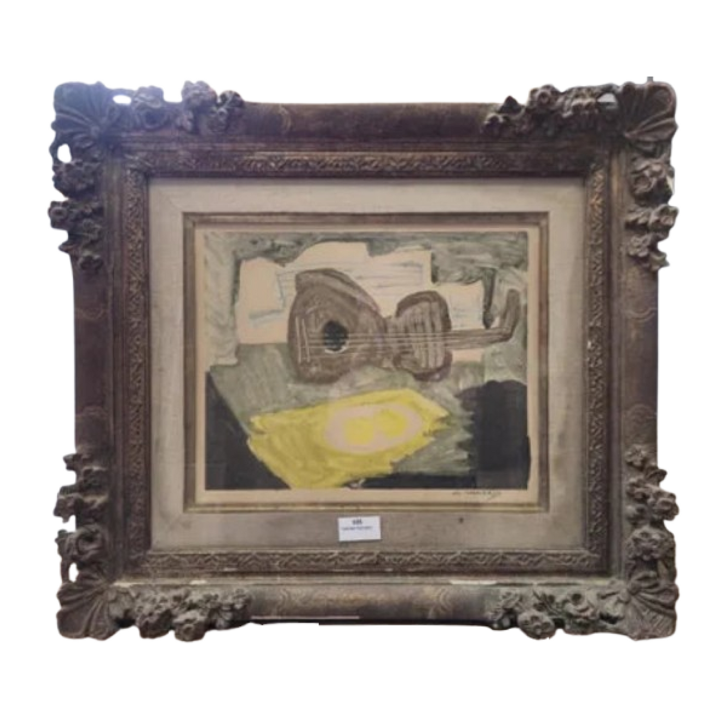 Composition à la guitare gravure Claude Venard cubisme instrument musique art français 1913-1999 25x32 cm 350 euros