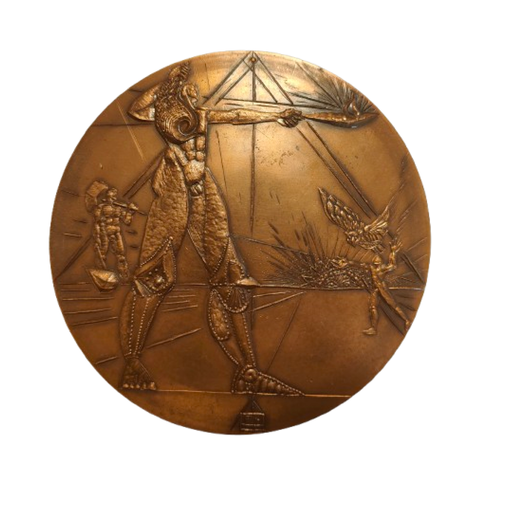 Médaille commémorative du 10e anniversaire François Hornn sculpture médaille bronze tirage limité 1973 12 cm diamètre 350 euros