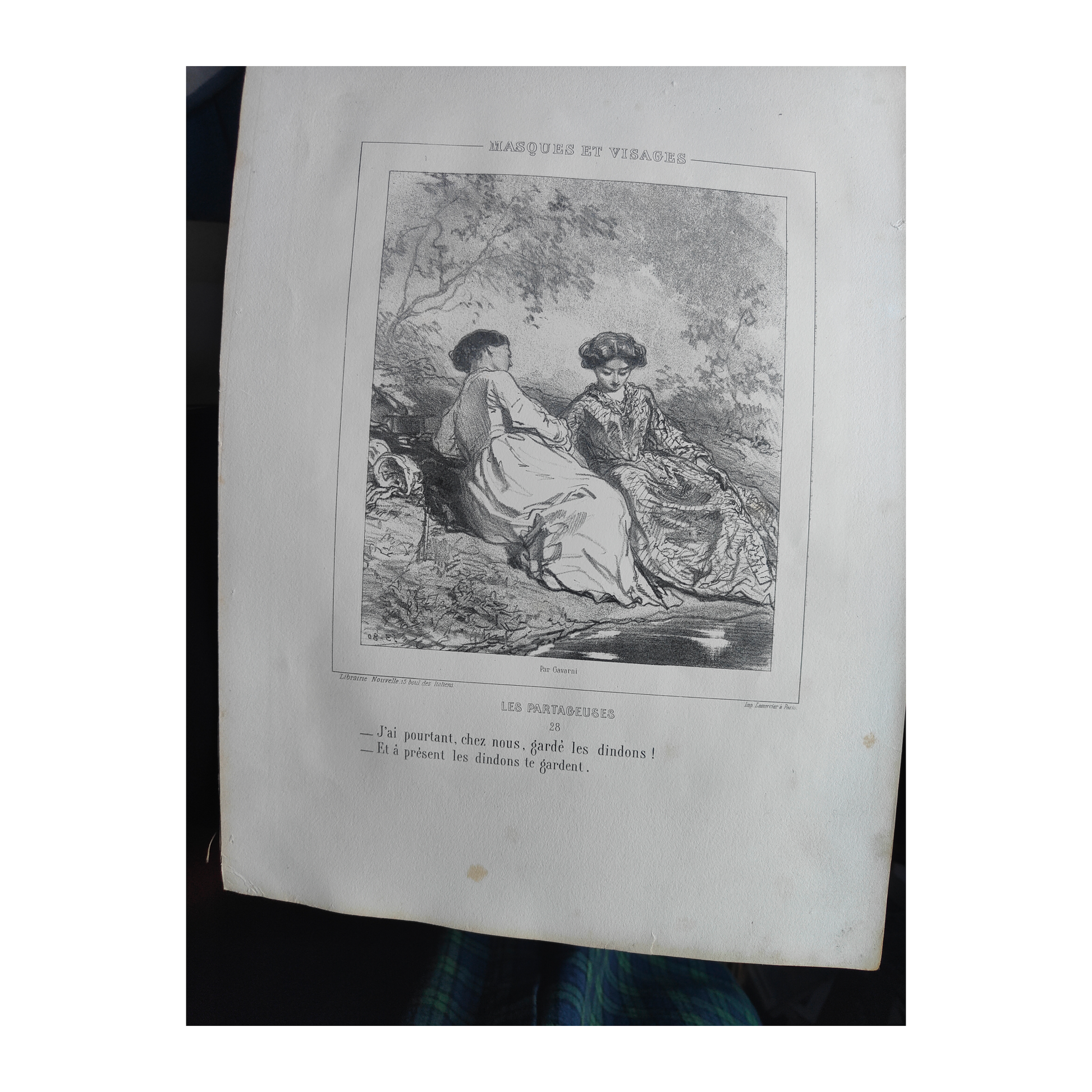 Masques et Visages lithographies Paul Gavarni art français XIXe siècle Sainte-Beuve 13 planches 32x50 cm 390 euros