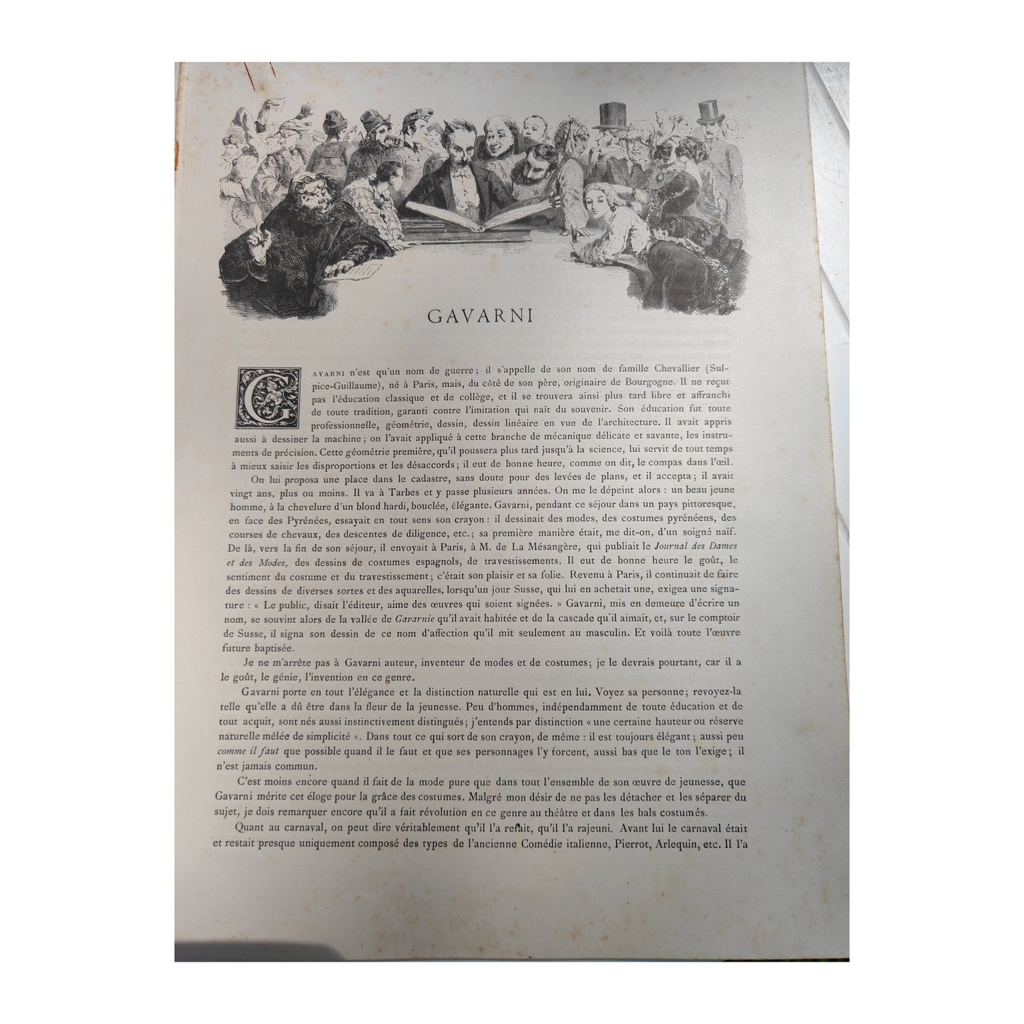 Masques et Visages lithographies Paul Gavarni art français XIXe siècle Sainte-Beuve 13 planches 32x50 cm 390 euros