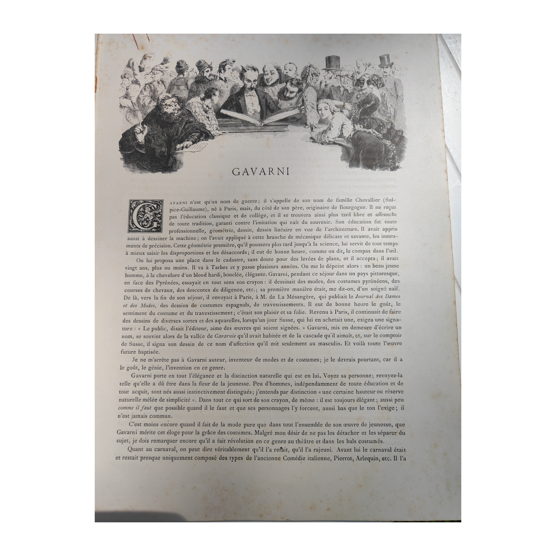 Masques et Visages lithographies Paul Gavarni art français XIXe siècle Sainte-Beuve 13 planches 32x50 cm 390 euros