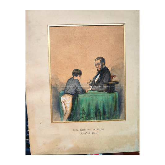 Les enfants terribles 2 gravure Paul Gavarni scène enfantine espièglerie figures juvéniles art graphique XIXe siècle
