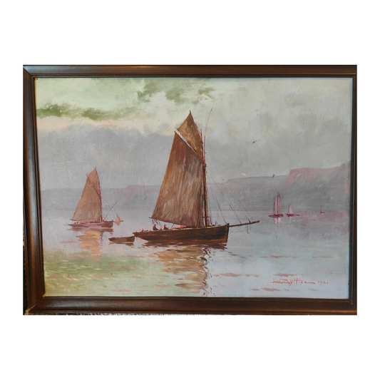 La baie de Douarnenez huile sur panneau Léon Abramovitch Zeytline paysage Bretagne Belle Époque peintre parisien