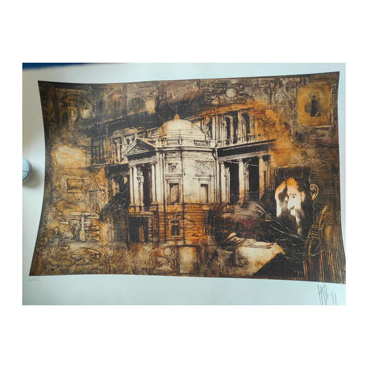 Une vie de pierre lithographie Alain Kleinmann art contemporain français justifiée 41/250 56x76 cm 450 euros