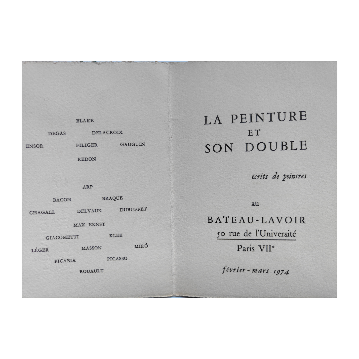 Exposition Commune Le Peintre et son Double carte invitation vernissage illustration artistique exposition Miro art graphique contemporain
