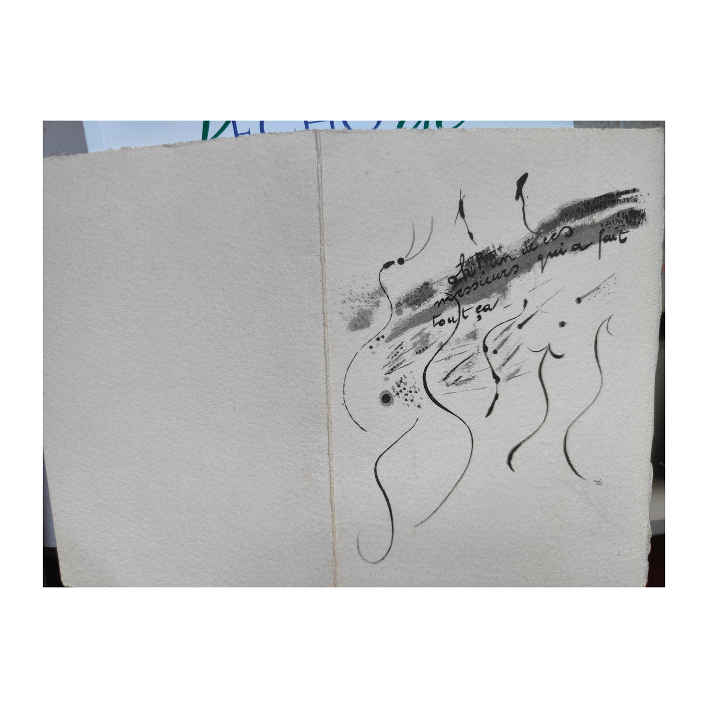 Exposition Commune Le Peintre et son Double carte invitation vernissage illustration artistique exposition Miro art graphique contemporain
