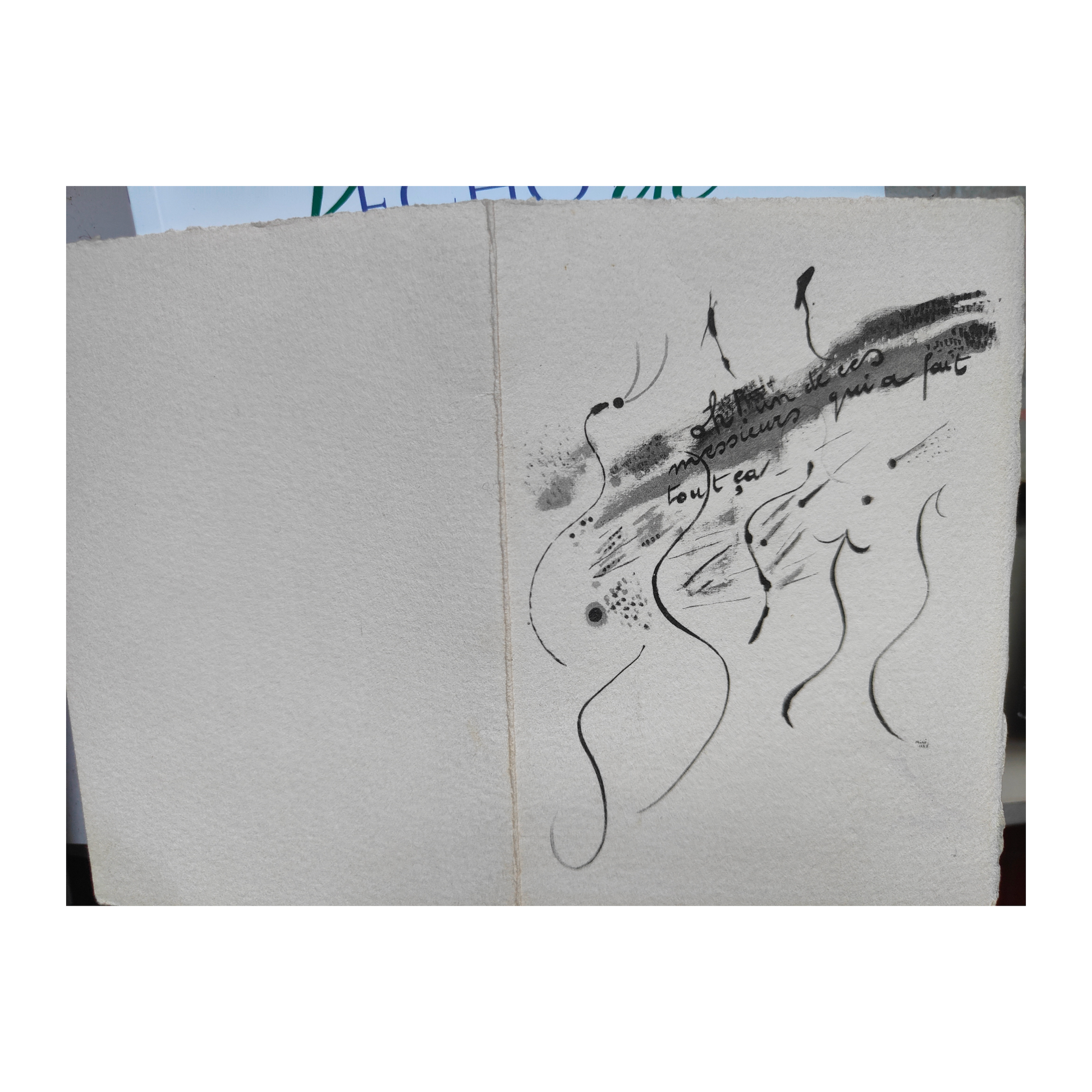 Exposition Commune Le Peintre et son Double carte invitation vernissage illustration artistique exposition Miro art graphique contemporain
