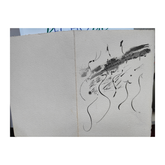 Exposition Commune Le Peintre et son Double carte invitation vernissage illustration artistique exposition Miro art graphique contemporain
