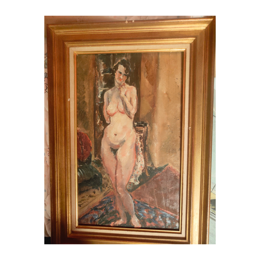 Nu debout huile sur panneau Hans Ekegardh nu féminin art scandinave moderne 450 euros