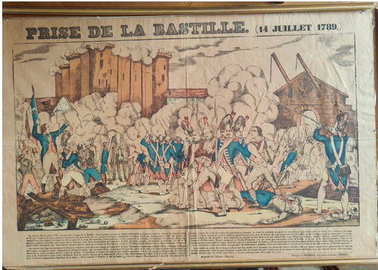 La prise de la Bastille image d'Epinal Pellerin Jean Charles gravure bois XIXe siècle 80 euros