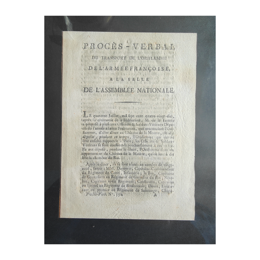 Procès-verbal du 14 juillet 1789 Transport de l'oriflamme document historique Révolution française Lafayette 60 euros