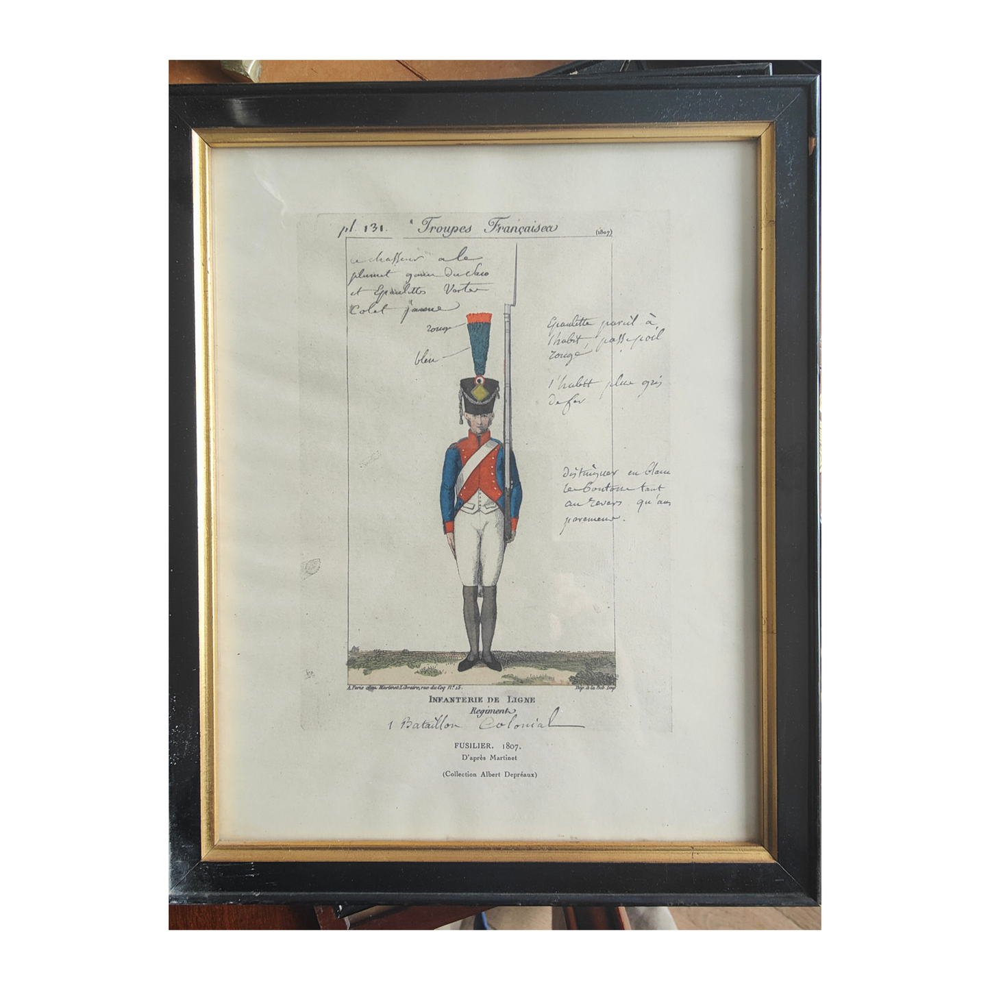 Uniformes militaires gravure peinture ou lithographie scènes militaires soldats art historique

