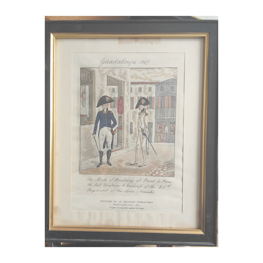 Uniformes militaires gravure peinture ou lithographie scènes militaires soldats art historique
