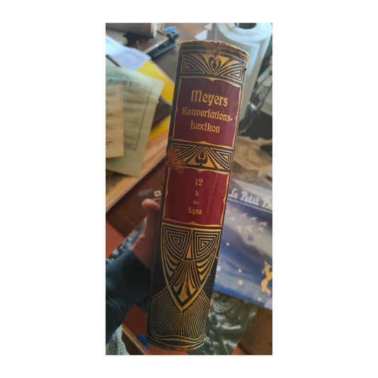 Ensemble complet de Meyers Konversations-Lexikon, 6e édition 1908, encyclopédie en 22 volumes avec supplément 1910/1911, reliure demi-cuir homogène en très bon état.