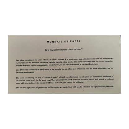 Coffret Fleur de Coin année 1974, Monnaie de Paris