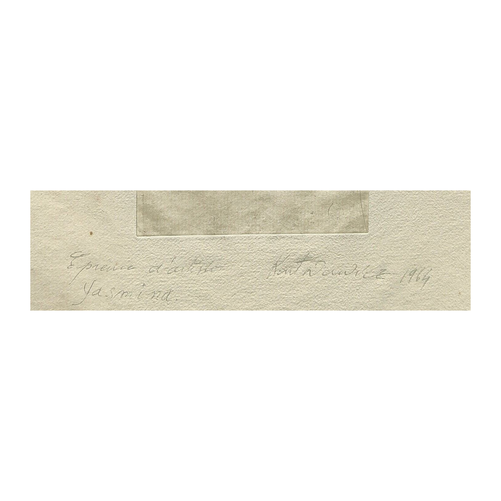Gravure eau-forte abstraite en noir et blanc intitulée Yasmina par Serge Kantorowitz, épreuve d’artiste signée au crayon