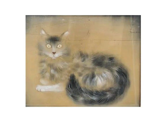 Image traitée - chat couché- Deshima Shunko (1897-1940)