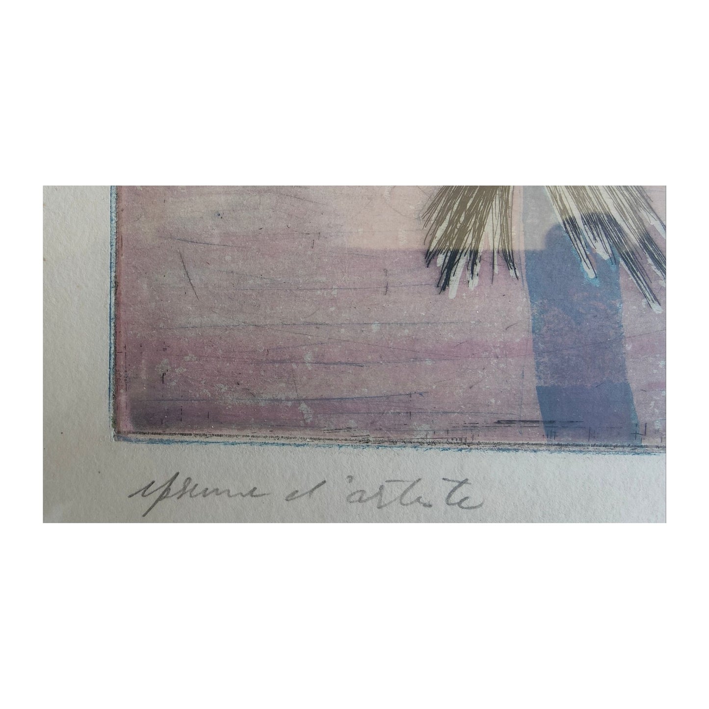 Lithographie abstraite grand format de Georges Goetz intitulée Abstraction, épreuve d’artiste justifiée et signée au crayon, encadrée sous verre 68,5 x 56,5 cm