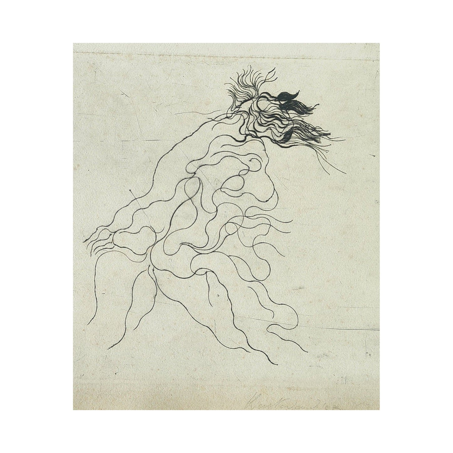 Image traitée - nu incliné-Serge Kantorowitz