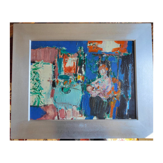 Huile sur toile signée Yankel intitulée Maternité, représentant une mère et son enfant, grand format 80 x 65 cm bien encadré