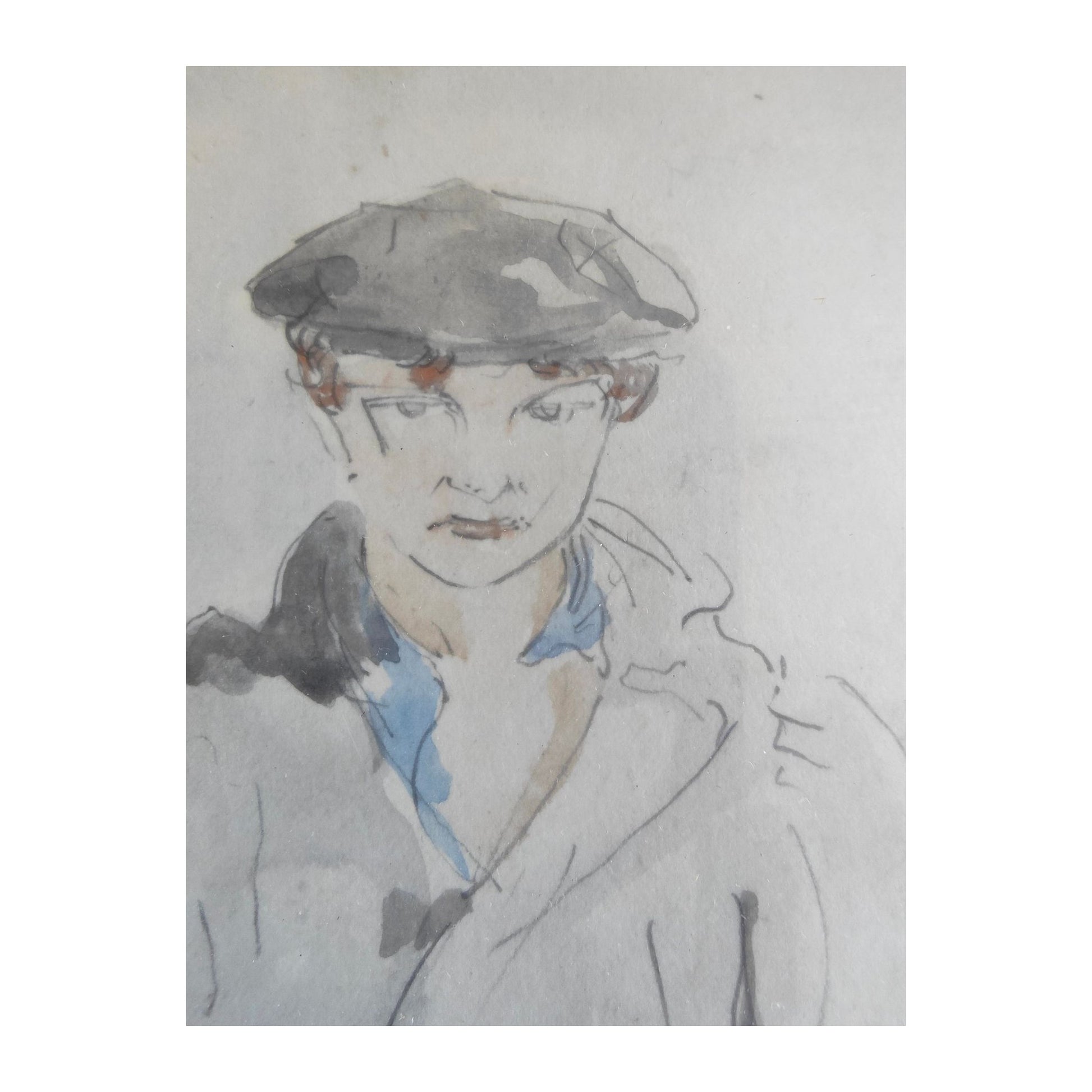 Image traitée - Portrait en pied d'un jeune garçon, non signé