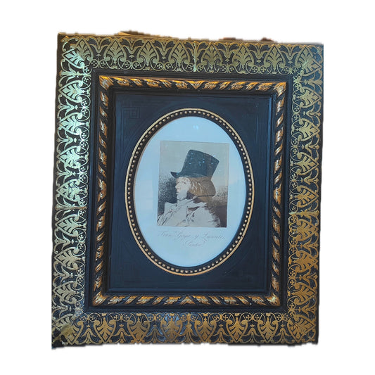 Image traitée - Eau-forte de Francisco de Goya autoportrait- les caprices– Cadre ancien XIXe