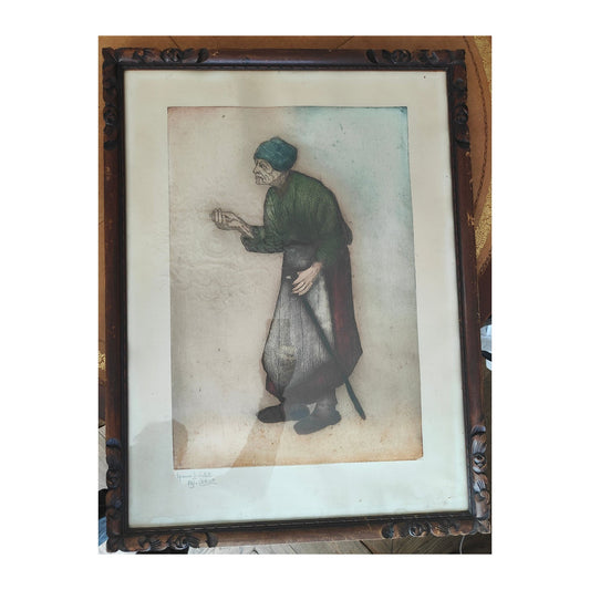 Image traitée - La mendiante- Arthur Craco(1869-1955)