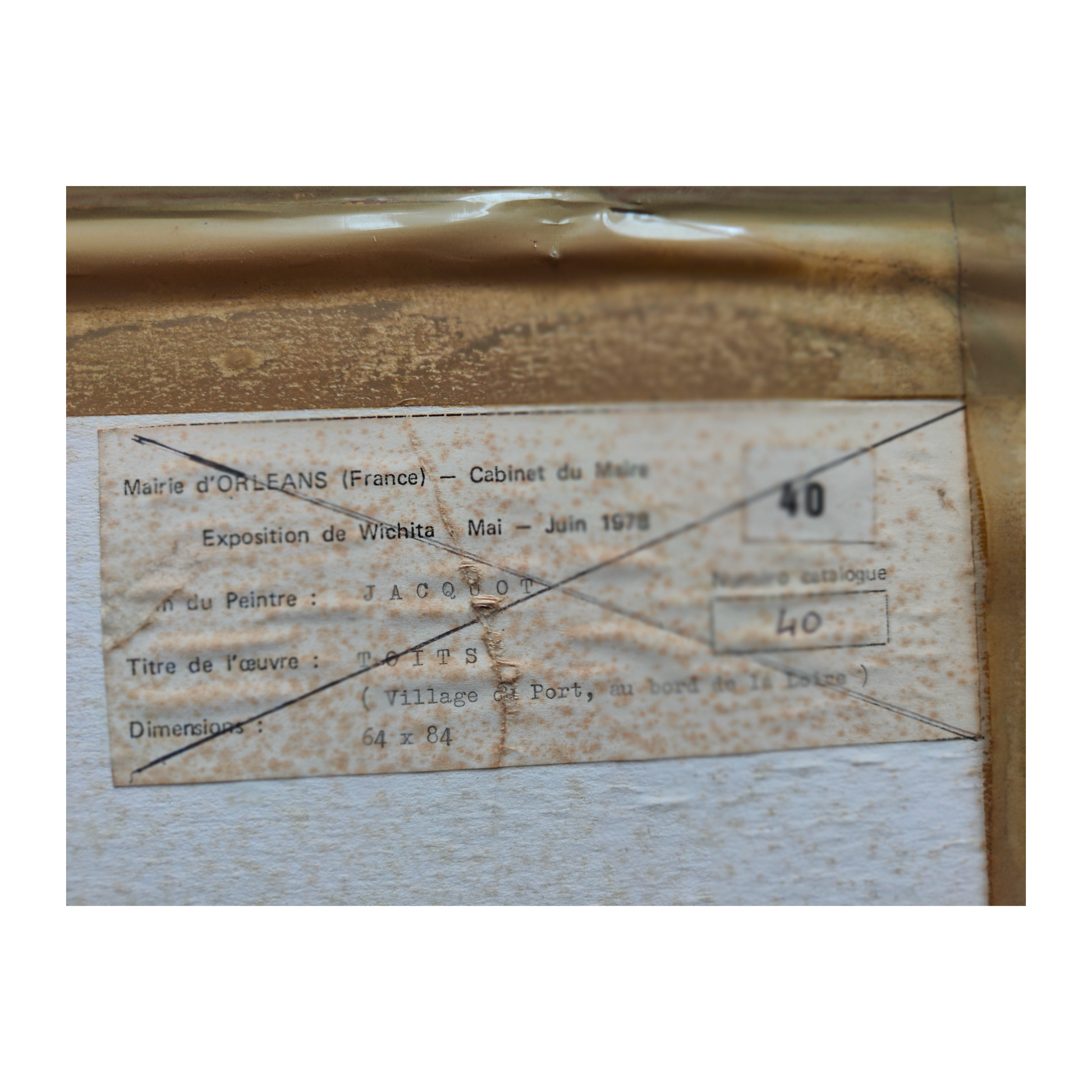 Aquarelle originale Les toits en Orléanais de Pierre Jacquot, signée et datée 1977, œuvre lumineuse et raffinée d’un peintre nancéien reconnu, encadrée avec soin.