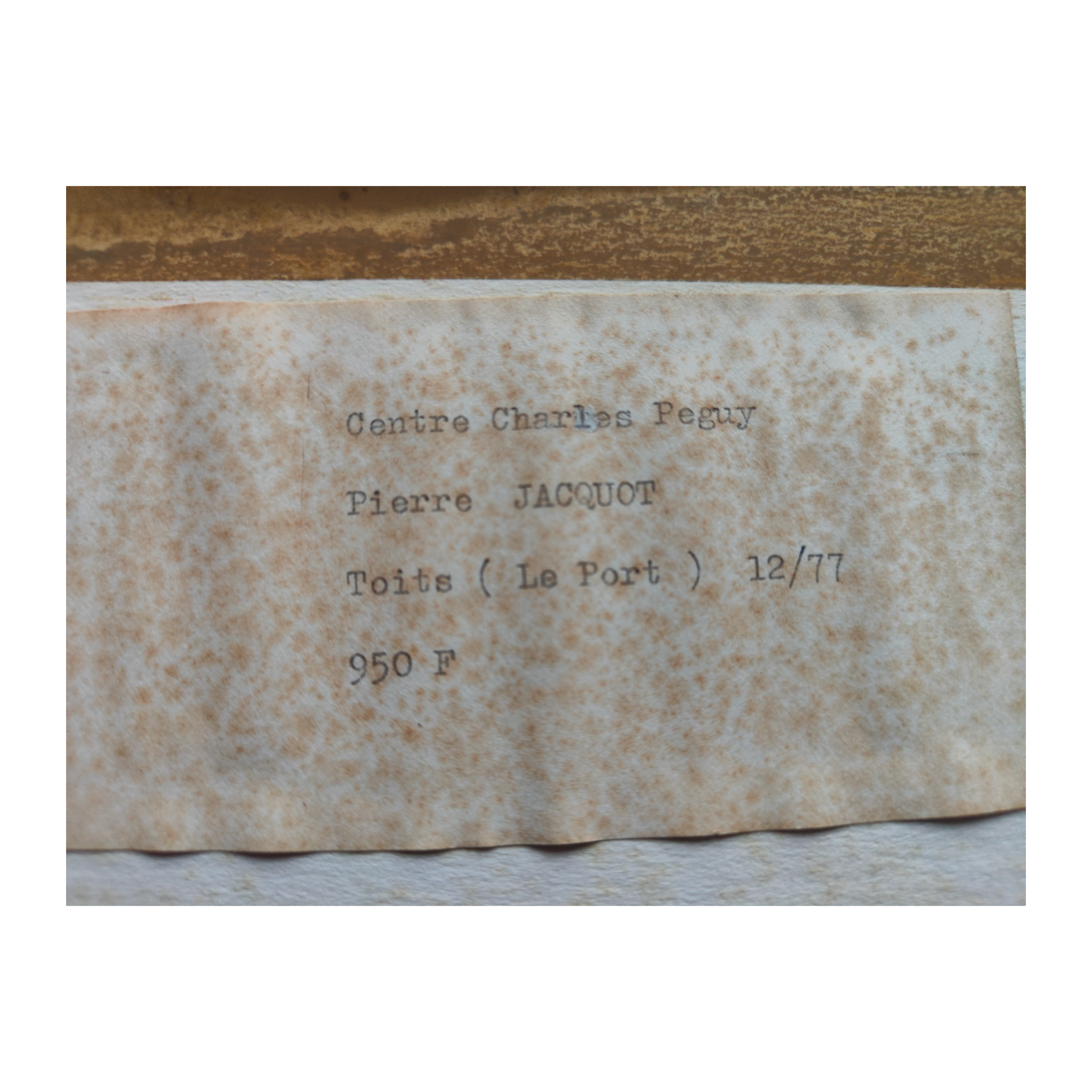 Aquarelle originale Les toits en Orléanais de Pierre Jacquot, signée et datée 1977, œuvre lumineuse et raffinée d’un peintre nancéien reconnu, encadrée avec soin.