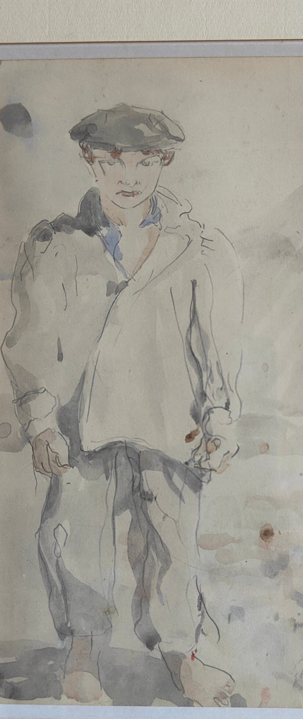 Portrait en pied d'un jeune garçon, non signé