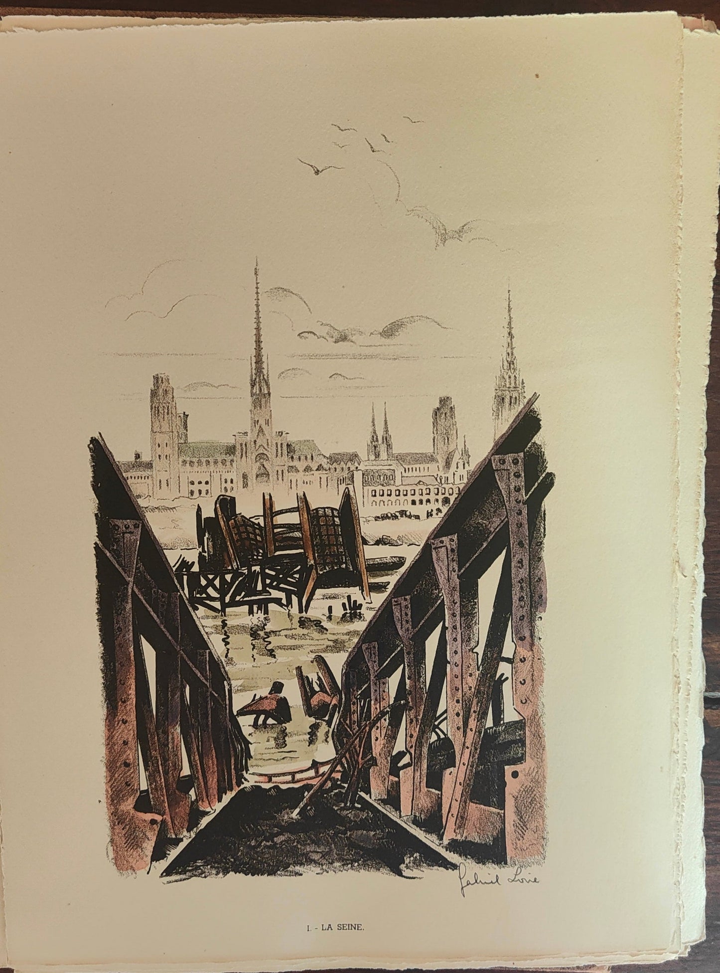 Rouen Août 1944-croquis de guerre-Gabriel Loire-René Herval