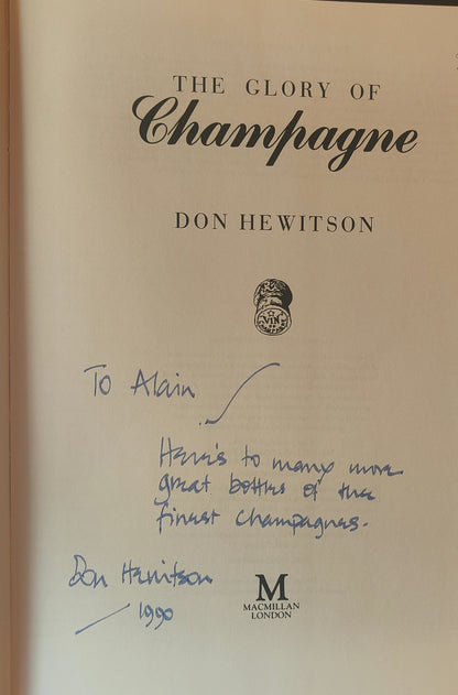 SIGNED / DÉDICACÉ - The Glory of Champagne (1989) First Edition - Don Hewitson - Very Good Condition