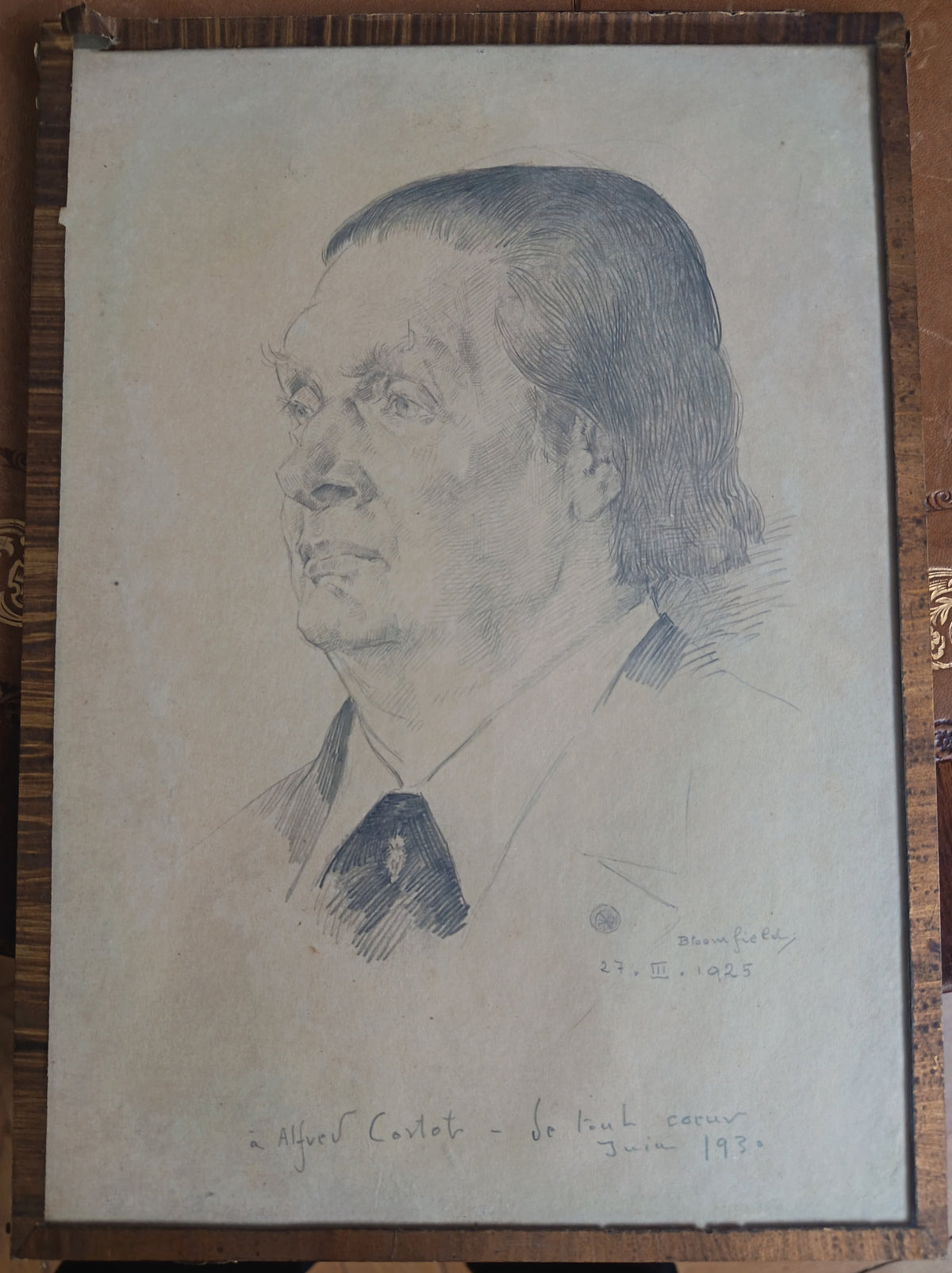 Portrait d'Alfred Cortot-dessin au crayon-Harry Bloomfield (1883-1941)