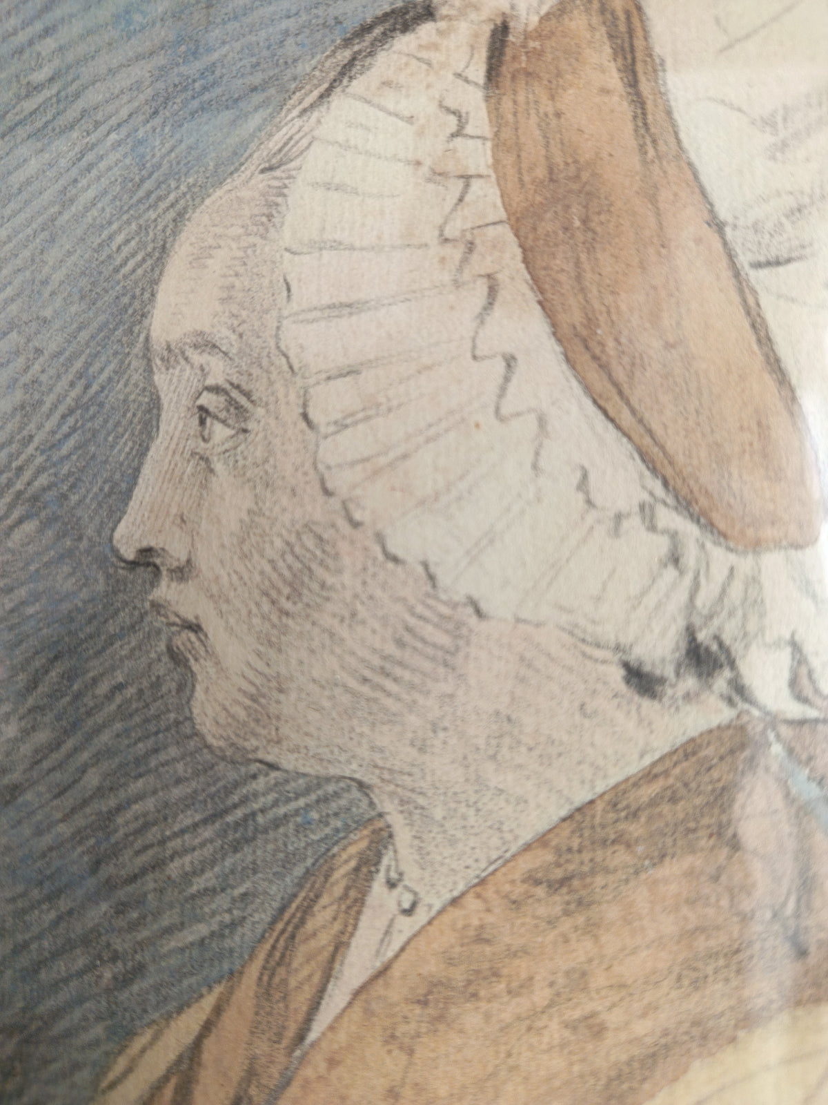 femme à la charlotte- dessin couleur aquarelle
