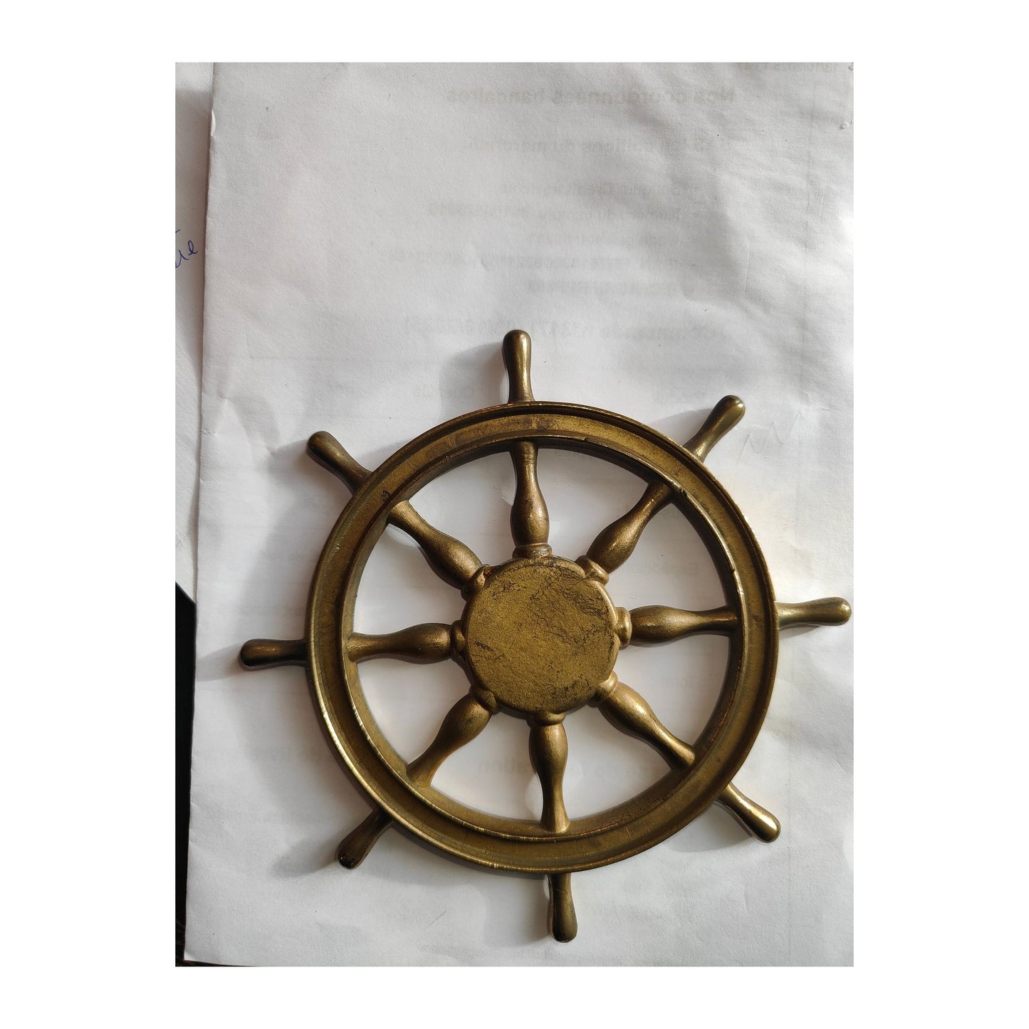 Médaille en laiton de la Compagnie Algérienne de Navigation Schiaffino, roue de bateau emblématique, pièce historique maritime de 13 cm pour 262 g.
