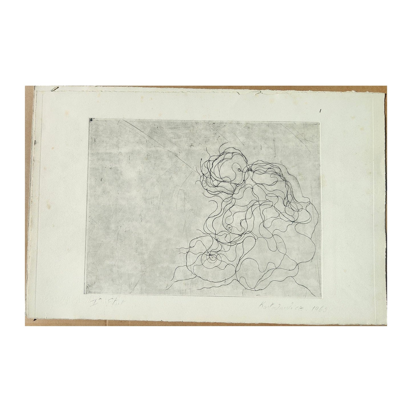 Image traitée - femme accroupie- Serge Kantorowitz